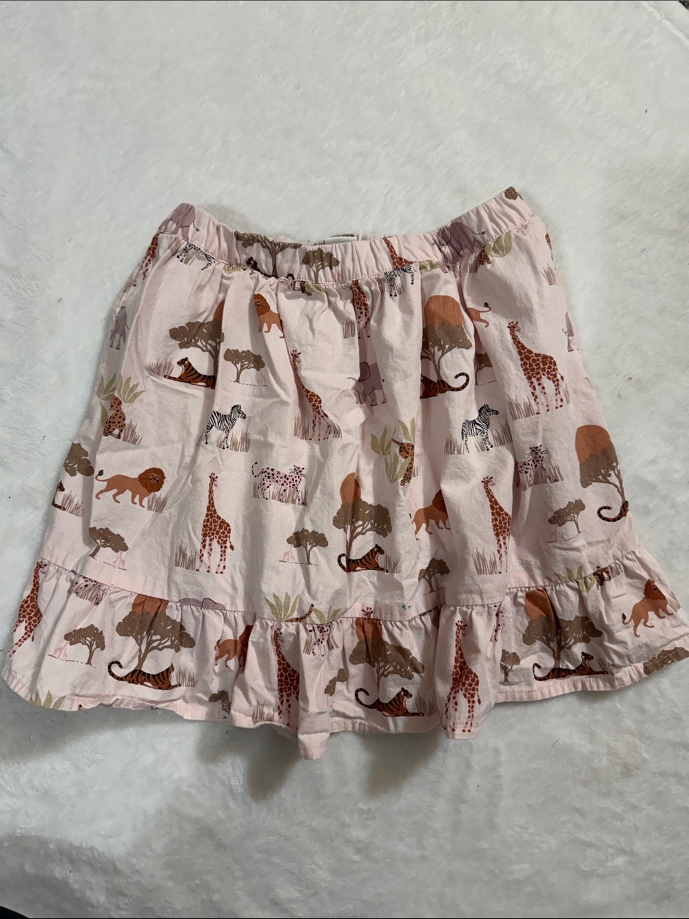 Gymboree Pink Safari Print Ruffle Hem skirt skort size 12